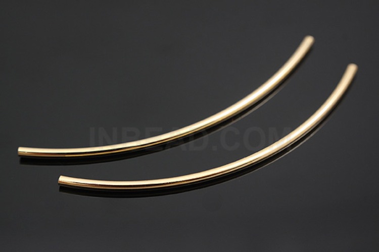 [W] K1050-Gold Plated-(10pcs)-1.5*50mm Silver Bar Pendant-Curved Tube Pendant-Wholesale Silver Pendants, [PRODUCT_SEARCH_KEYWORD], JEWELFINGER-INBEAD, [CURRENT_CATE_NAME]