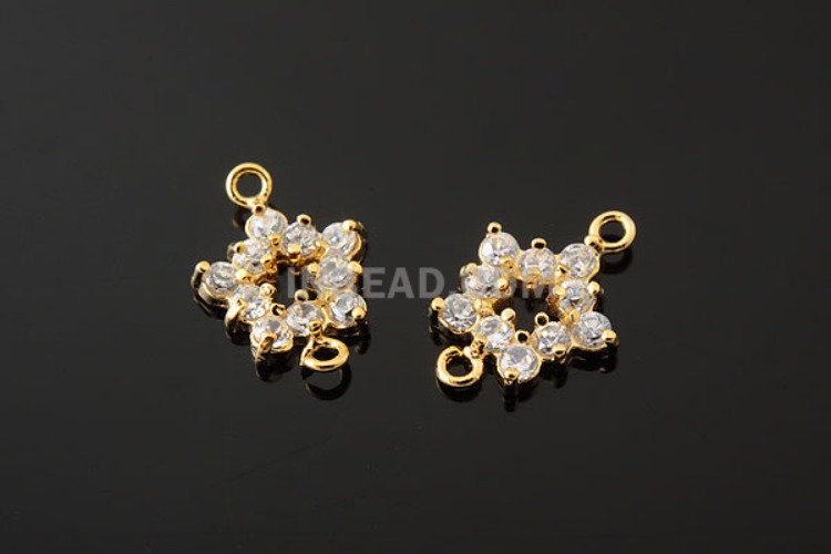 K600-Gold Plated-(1piece)-CZ Star Silver-Wholesale Silver Connects, [PRODUCT_SEARCH_KEYWORD], JEWELFINGER-INBEAD, [CURRENT_CATE_NAME]