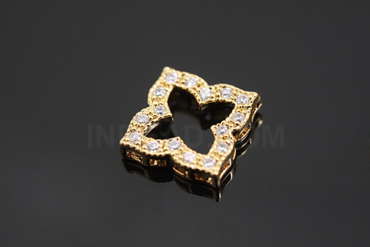 [W] E801-Gold Plated-(10pcs)-CZ Clover Silver Pendants-Wholesale Silver Pendants, [PRODUCT_SEARCH_KEYWORD], JEWELFINGER-INBEAD, [CURRENT_CATE_NAME]