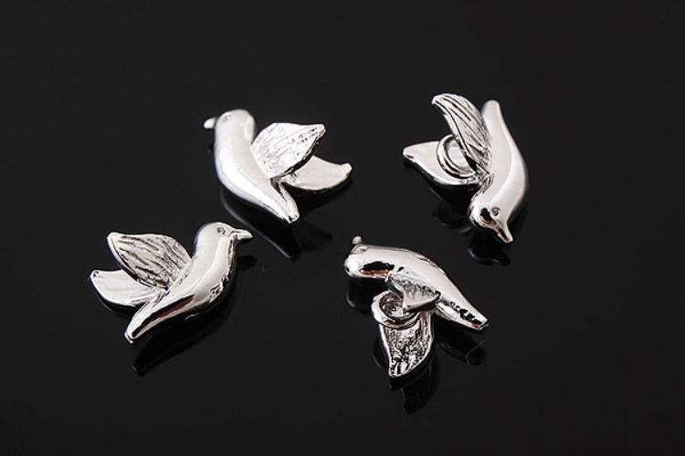 K529-Rhodium Plated-(1piece)-Bird Pendants-Wholesale Silver Pendants, [PRODUCT_SEARCH_KEYWORD], JEWELFINGER-INBEAD, [CURRENT_CATE_NAME]