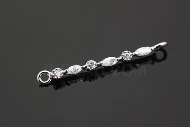 K274-Rhodium Plated-(1piece)-25mm CZ Silver Connects-Wholesale Silver Connects, [PRODUCT_SEARCH_KEYWORD], JEWELFINGER-INBEAD, [CURRENT_CATE_NAME]