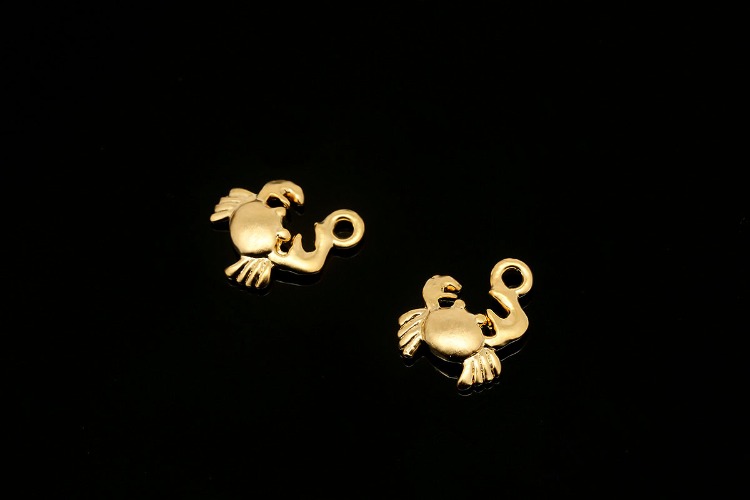 E1020-Matt Gold Plated-(2pcs)-7*9mm Tiny Crab Charm-Wholesale Charms, [PRODUCT_SEARCH_KEYWORD], JEWELFINGER-INBEAD, [CURRENT_CATE_NAME]