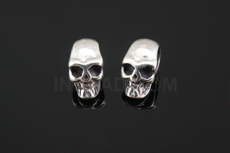 [W] K217-Silver Sulfide-(10pcs)-5*9mm Skull Silver Pendants-Wholesale Silver Pendants, [PRODUCT_SEARCH_KEYWORD], JEWELFINGER-INBEAD, [CURRENT_CATE_NAME]