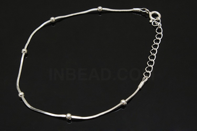 [W] A280-None Plated-(5pcs)-SN130 4DC+Ball 20cm Bracelet-Wholesale Silver Bracelet, [PRODUCT_SEARCH_KEYWORD], JEWELFINGER-INBEAD, [CURRENT_CATE_NAME]