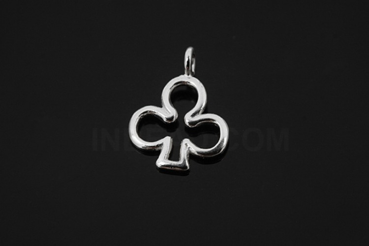 [W] V233-Rhodium Plated-(10pcs)-Clover Charms-Wholesale Silver Charms, [PRODUCT_SEARCH_KEYWORD], JEWELFINGER-INBEAD, [CURRENT_CATE_NAME]
