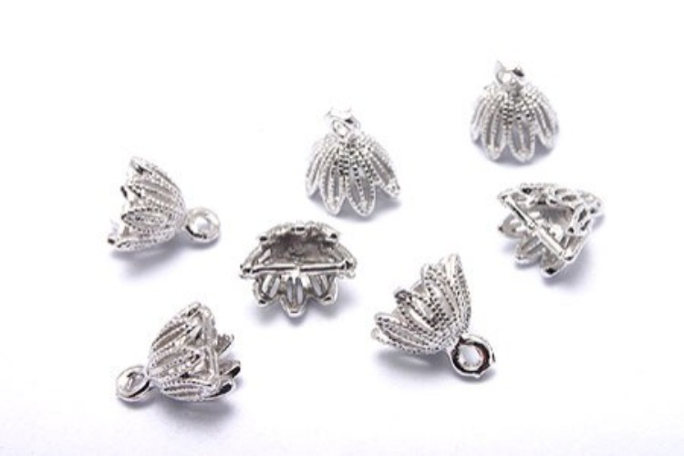 [W] K266-Rhodium Plated-(30pcs)-6*6mm Flower Silver Bail-Wholesale Silver Beads Bails, [PRODUCT_SEARCH_KEYWORD], JEWELFINGER-INBEAD, [CURRENT_CATE_NAME]