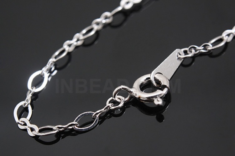 [W] K1125-Rhodium Plated-(10pcs)-240A 1:2 Chain 41cm Necklace-Wholesale Silver Chains, [PRODUCT_SEARCH_KEYWORD], JEWELFINGER-INBEAD, [CURRENT_CATE_NAME]