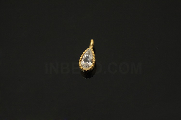 [W] V108-Gold Plated-(10pcs)-CZ Crystal Drop Charms-Wholesale Silver Charms, [PRODUCT_SEARCH_KEYWORD], JEWELFINGER-INBEAD, [CURRENT_CATE_NAME]