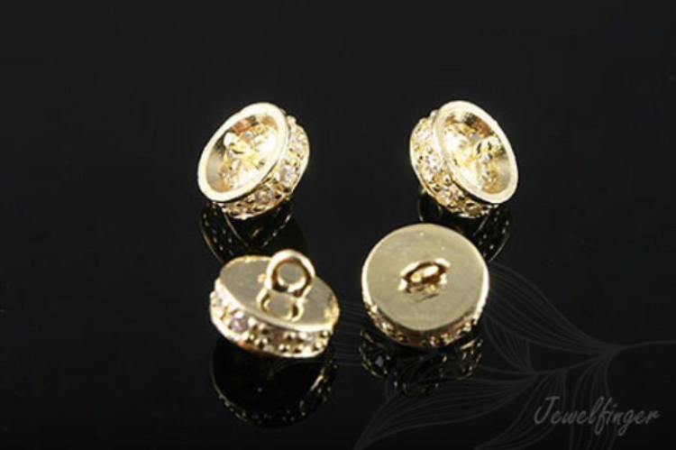 K512-Gold Plated-(1piece)-5.5mm CZ Silver Beads Cap-Wholesale Silver Beads Caps, [PRODUCT_SEARCH_KEYWORD], JEWELFINGER-INBEAD, [CURRENT_CATE_NAME]
