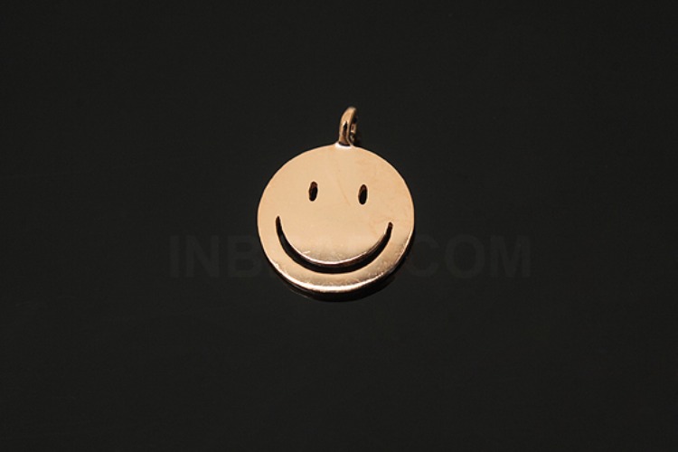[W] V210-Pink Gold Plated-(10pcs)-9mm Smile Charms-Wholesale Silver Charms, [PRODUCT_SEARCH_KEYWORD], JEWELFINGER-INBEAD, [CURRENT_CATE_NAME]