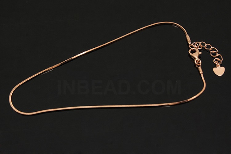 [W] A248-Pink Gold Plated-(5pcs)-SN130 4DC 25cm Ankle Bracelet-Wholesale Silver Ankle Bracelet, [PRODUCT_SEARCH_KEYWORD], JEWELFINGER-INBEAD, [CURRENT_CATE_NAME]