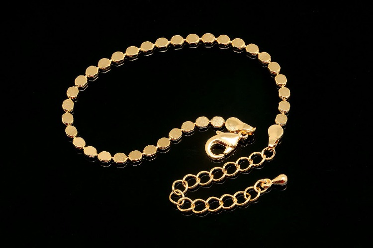 [W] R083-Gold Plated E-Coat Anti Tarnish-3N DC 3mm Dot Chain Bracelet (20pcs), [PRODUCT_SEARCH_KEYWORD], JEWELFINGER-INBEAD, [CURRENT_CATE_NAME]