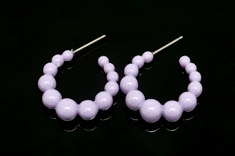 K405-Epoxy-(1pairs)-29mm Light Purple Epoxy Post Earrings-Daily Earrings-Titanium Post, [PRODUCT_SEARCH_KEYWORD], JEWELFINGER-INBEAD, [CURRENT_CATE_NAME]