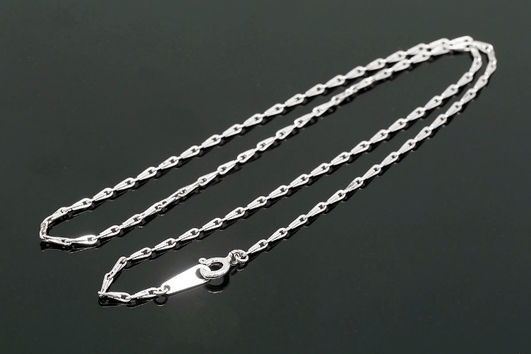 K1128-Rhodium Plated-(1piece)-1.8*4mm Chain 41cm Necklace-Wholesale Silver Chains, [PRODUCT_SEARCH_KEYWORD], JEWELFINGER-INBEAD, [CURRENT_CATE_NAME]
