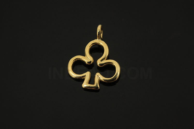 [W] V232-Gold Plated-(10pcs)-Clover Charms-Wholesale Silver Charms, [PRODUCT_SEARCH_KEYWORD], JEWELFINGER-INBEAD, [CURRENT_CATE_NAME]