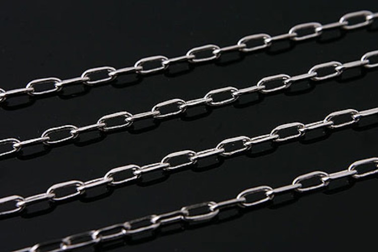 A092-Rhodium Plated-(50cm)-FB 245 4DC Chains-Wholesale Silver Chains, [PRODUCT_SEARCH_KEYWORD], JEWELFINGER-INBEAD, [CURRENT_CATE_NAME]