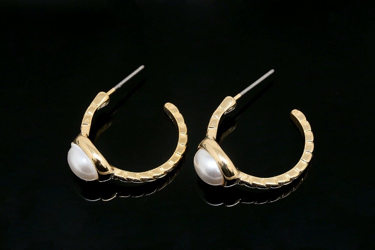 [W] K461-Gold Plated-(10pairs)-20mm Pearl Round Earrings-Daily Earrings-Titanium Post, [PRODUCT_SEARCH_KEYWORD], JEWELFINGER-INBEAD, [CURRENT_CATE_NAME]
