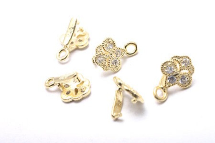 [W] K224-Gold Plated-(20pcs)-CZ Silver Bail-Wholesale Silver Beads Bails, [PRODUCT_SEARCH_KEYWORD], JEWELFINGER-INBEAD, [CURRENT_CATE_NAME]