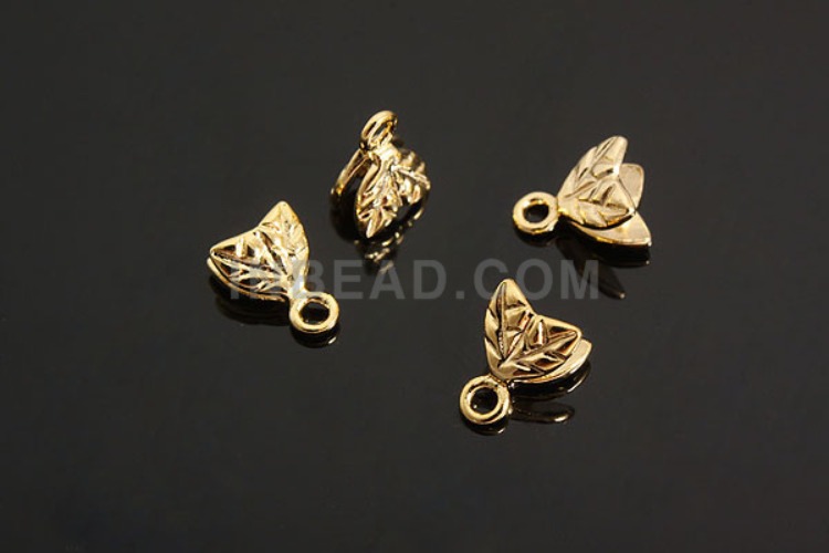 K202-Gold Plated-(2pcs)-4.5*6.5mm Leaf Silver Bail-Wholesale Silver Bails, [PRODUCT_SEARCH_KEYWORD], JEWELFINGER-INBEAD, [CURRENT_CATE_NAME]