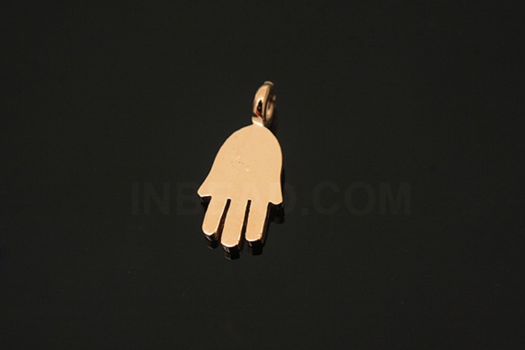 [W] V025-Pink Gold Plated-(10pcs)-6*13mm Hamsa Pendants-Wholesale Silver Pendants, [PRODUCT_SEARCH_KEYWORD], JEWELFINGER-INBEAD, [CURRENT_CATE_NAME]