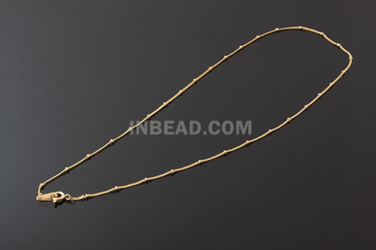 K147-Gold Plated-(1piece)-130B-1 2mm Ball Chain 42cm Necklace-Wholesale Silver Chains, [PRODUCT_SEARCH_KEYWORD], JEWELFINGER-INBEAD, [CURRENT_CATE_NAME]