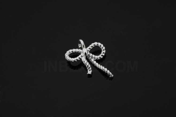 [W] V153-Rhodium Plated-(10pcs)-Ribbon Charms-Wholesale Silver Charms, [PRODUCT_SEARCH_KEYWORD], JEWELFINGER-INBEAD, [CURRENT_CATE_NAME]