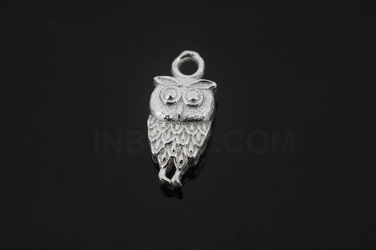 [W] V213-Rhodium Plated-(10pcs)-Owl Charms-Wholesale Silver Charms, [PRODUCT_SEARCH_KEYWORD], JEWELFINGER-INBEAD, [CURRENT_CATE_NAME]