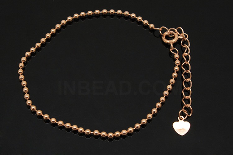 [W] A297-Pink Gold Plated-(5pcs)-2mm Ball 20cm Bracelet-Wholesale Silver Bracelet, [PRODUCT_SEARCH_KEYWORD], JEWELFINGER-INBEAD, [CURRENT_CATE_NAME]