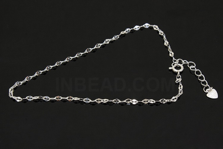 [W] A257-None Plated-(5pcs)-245FPF 25cm Ankle Bracelet-Wholesale Silver Ankle Bracelet, [PRODUCT_SEARCH_KEYWORD], JEWELFINGER-INBEAD, [CURRENT_CATE_NAME]