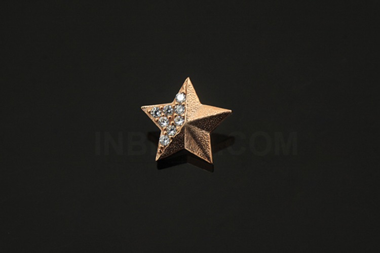 [W] V178-Pink Gold Plated-(10pcs)-CZ Star Charms-Wholesale Silver Charms, [PRODUCT_SEARCH_KEYWORD], JEWELFINGER-INBEAD, [CURRENT_CATE_NAME]
