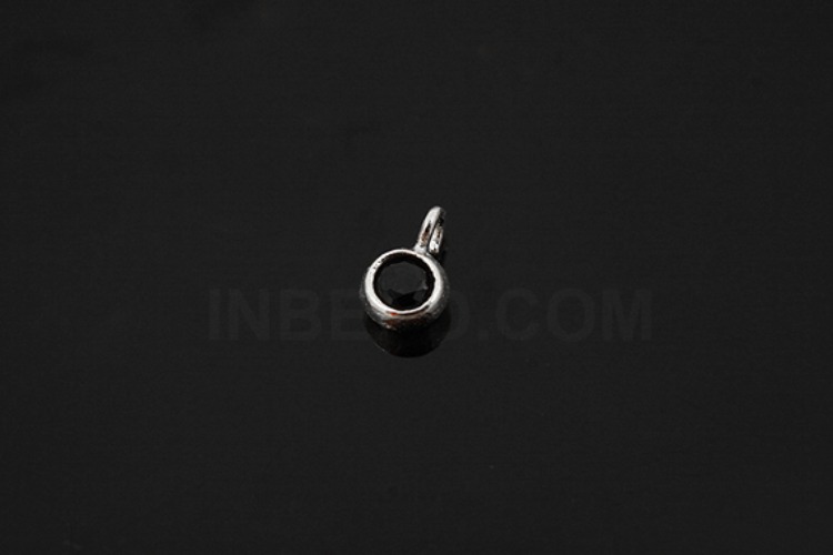 [W] V085-Rhodium Plated-(20pcs)-CZ Black Charms-Wholesale Silver Charms, [PRODUCT_SEARCH_KEYWORD], JEWELFINGER-INBEAD, [CURRENT_CATE_NAME]