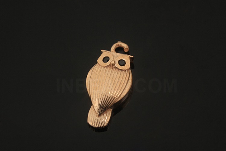 [W] V218-Pink Gold Plated-(10pcs)-Owl Charms-Wholesale Silver Charms, [PRODUCT_SEARCH_KEYWORD], JEWELFINGER-INBEAD, [CURRENT_CATE_NAME]
