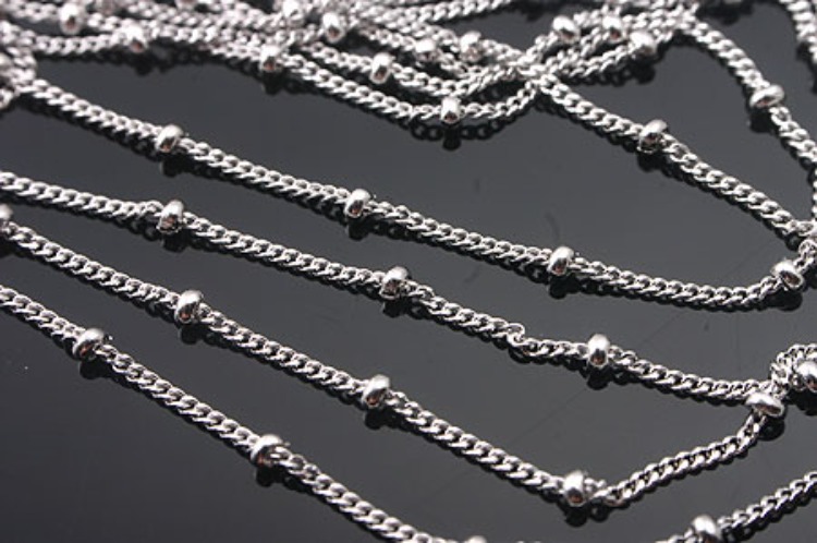 A140-Rhodium Plated-(50cm)-130DC L1:1 Chains-Wholesale Silver Chains, [PRODUCT_SEARCH_KEYWORD], JEWELFINGER-INBEAD, [CURRENT_CATE_NAME]