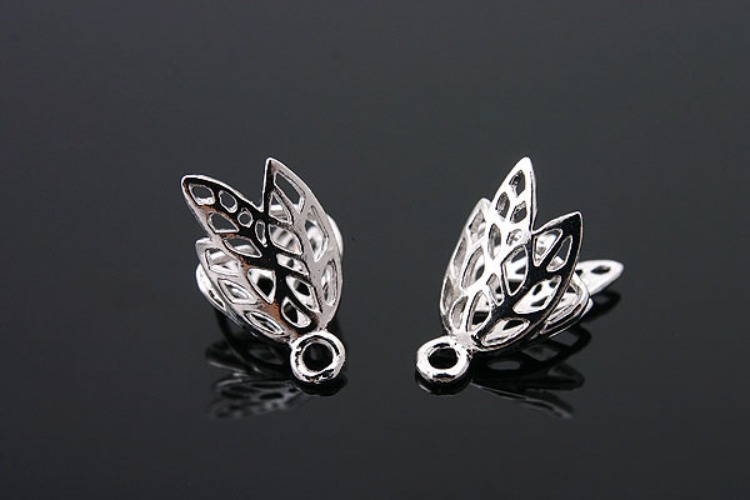 K240-Rhodium Plated-(1piece)-Leaf Silver Beads Cap-Wholesale Silver Beads Caps, [PRODUCT_SEARCH_KEYWORD], JEWELFINGER-INBEAD, [CURRENT_CATE_NAME]