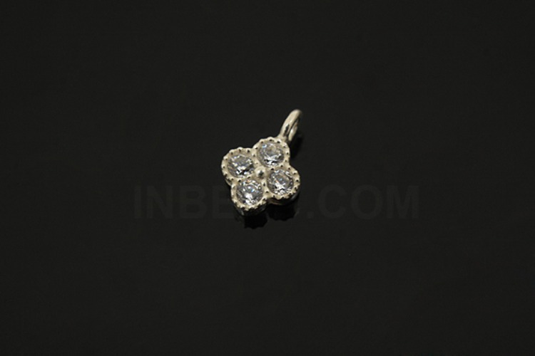 [W] V159-Non Plated-(10pcs)-CZ Clover Charms-Wholesale Silver Charms, [PRODUCT_SEARCH_KEYWORD], JEWELFINGER-INBEAD, [CURRENT_CATE_NAME]