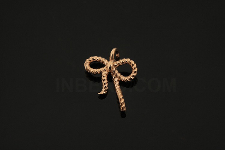 [W] V154-Pink Gold Plated-(10pcs)-Ribbon Charms-Wholesale Silver Charms, [PRODUCT_SEARCH_KEYWORD], JEWELFINGER-INBEAD, [CURRENT_CATE_NAME]