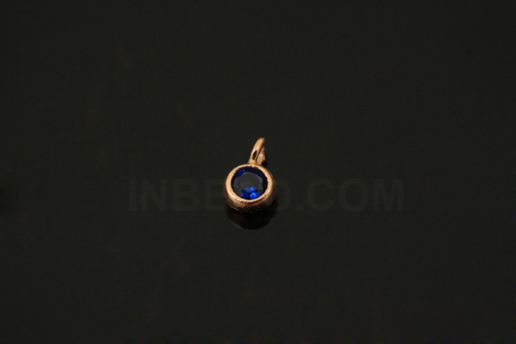 [W] V106-Pink Gold Plated-(20pcs)-CZ Sapphire Charms-Wholesale Silver Charms, [PRODUCT_SEARCH_KEYWORD], JEWELFINGER-INBEAD, [CURRENT_CATE_NAME]