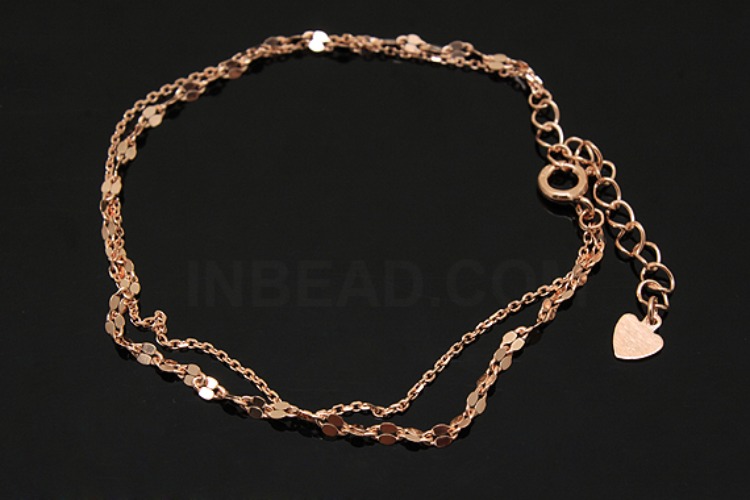 [W] A303-Pink Gold Plated-(3pcs)-245FPF+230 4DC 20cm Bracelet-Wholesale Silver Bracelet, [PRODUCT_SEARCH_KEYWORD], JEWELFINGER-INBEAD, [CURRENT_CATE_NAME]