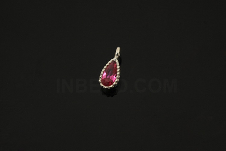 [W] V111-Non Plated-(10pcs)-CZ Ruby Drop Charms-Wholesale Silver Charms, [PRODUCT_SEARCH_KEYWORD], JEWELFINGER-INBEAD, [CURRENT_CATE_NAME]
