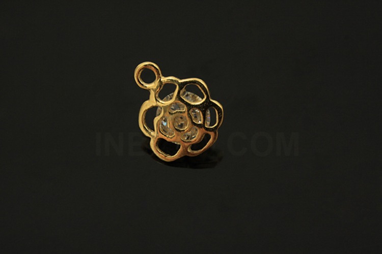 [W] V041-Gold Plated-(10pcs)-CZ Rose Pendants-Wholesale Silver Pendants, [PRODUCT_SEARCH_KEYWORD], JEWELFINGER-INBEAD, [CURRENT_CATE_NAME]