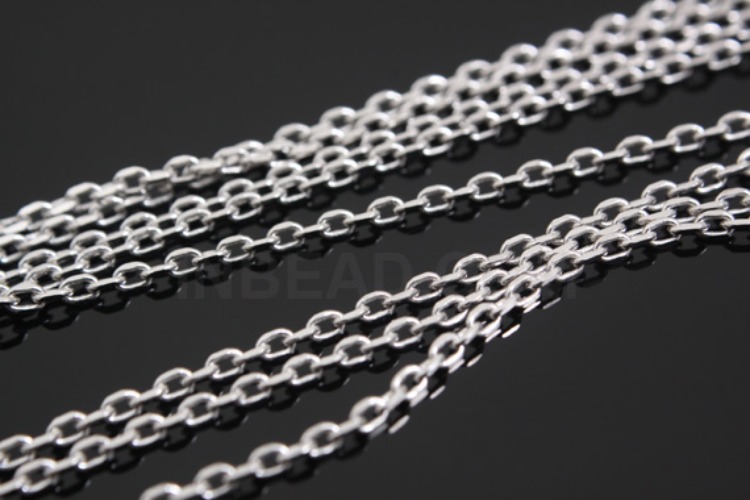 A101-Rhodium Plated-(50cm)-240 4DC Chains-Wholesale Silver Chains, [PRODUCT_SEARCH_KEYWORD], JEWELFINGER-INBEAD, [CURRENT_CATE_NAME]