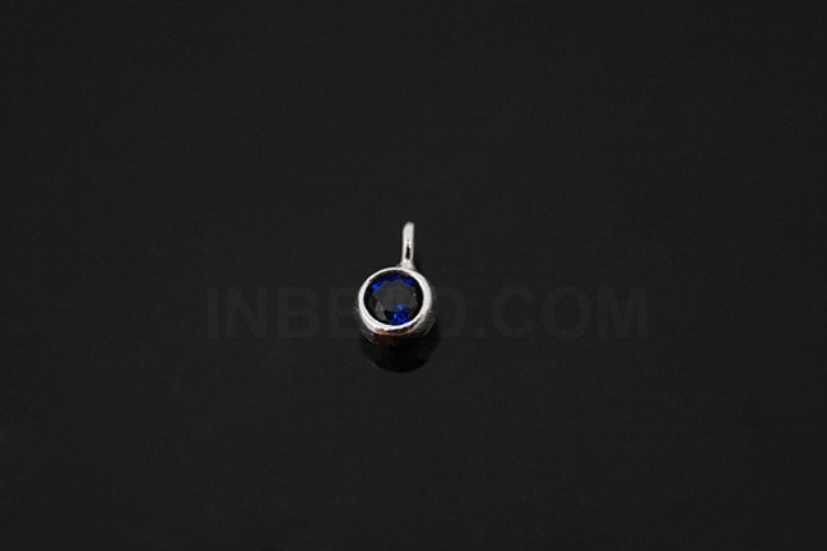 [W] V105-Rhodium Plated-(20pcs)-CZ Sapphire Charms-Wholesale Silver Charms, [PRODUCT_SEARCH_KEYWORD], JEWELFINGER-INBEAD, [CURRENT_CATE_NAME]