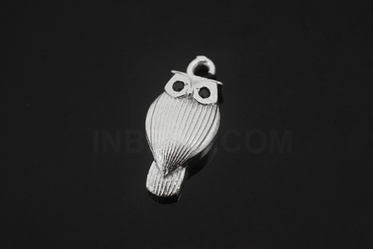 [W] V217-Rhodium Plated-(10pcs)-Owl Charms-Wholesale Silver Charms, [PRODUCT_SEARCH_KEYWORD], JEWELFINGER-INBEAD, [CURRENT_CATE_NAME]