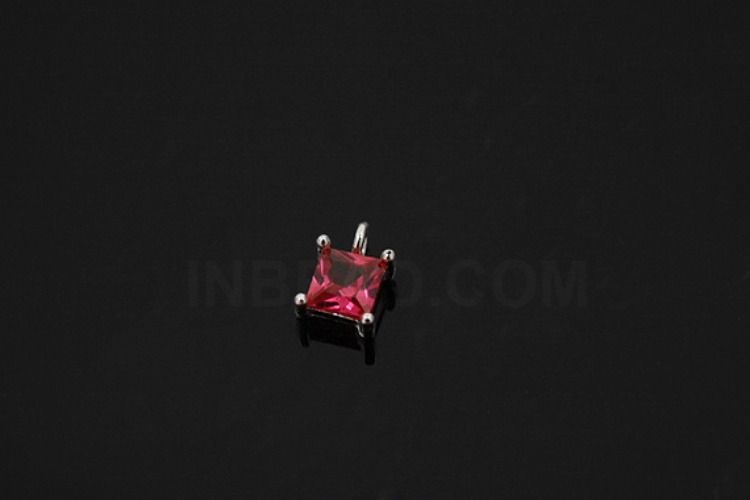 [W] V137-Rhodium Plated-(10pcs)-CZ Ruby Charms-Wholesale Silver Charms, [PRODUCT_SEARCH_KEYWORD], JEWELFINGER-INBEAD, [CURRENT_CATE_NAME]