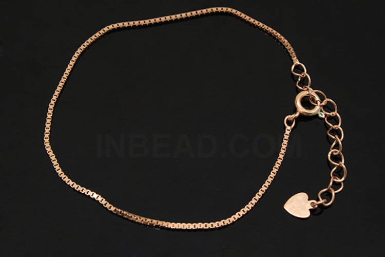 [W] A301-Pink Gold Plated-(5pcs)-1mm BOX 20cm Bracelet-Wholesale Silver Bracelet, [PRODUCT_SEARCH_KEYWORD], JEWELFINGER-INBEAD, [CURRENT_CATE_NAME]