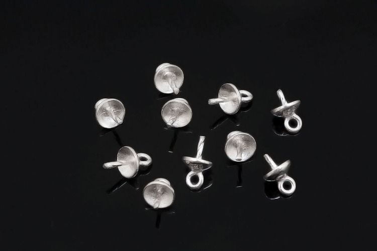 [W] K254-Rhodium Plated-(20pcs)-4mm Silver Beads Cap-Wholesale Silver Beads Caps, [PRODUCT_SEARCH_KEYWORD], JEWELFINGER-INBEAD, [CURRENT_CATE_NAME]