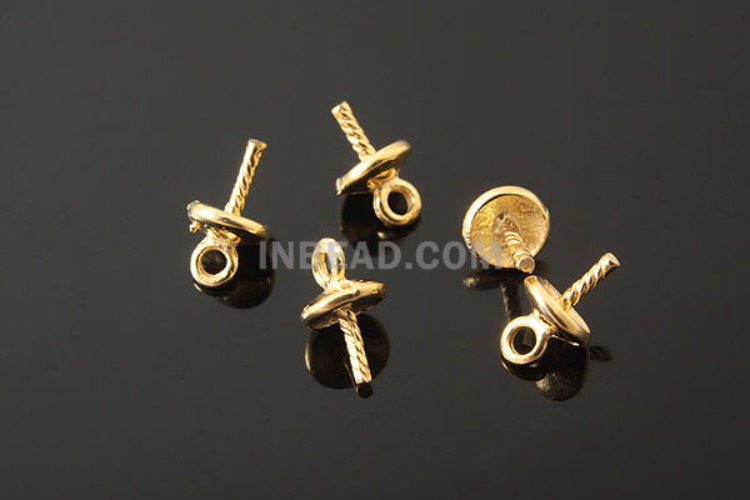 K199-Gold Plated-(2pcs)-4mm Silver Beads Cap-Wholesale Silver Beads Caps, [PRODUCT_SEARCH_KEYWORD], JEWELFINGER-INBEAD, [CURRENT_CATE_NAME]