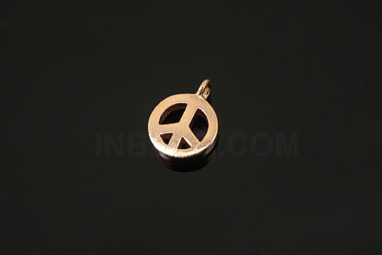 [W] V019-Pink Gold Plated-(10pcs)-6mm Peace Pendants-Wholesale Silver Pendants, [PRODUCT_SEARCH_KEYWORD], JEWELFINGER-INBEAD, [CURRENT_CATE_NAME]