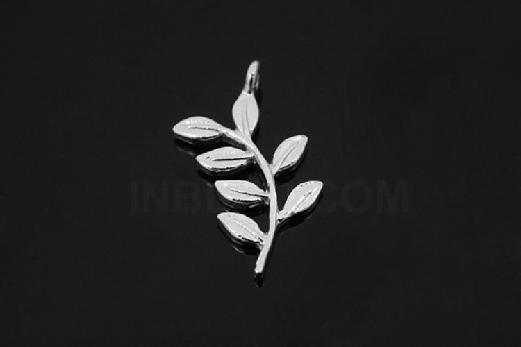 [W] V145-Rhodium Plated-(5pcs)-Leaf Charms-Wholesale Silver Charms, [PRODUCT_SEARCH_KEYWORD], JEWELFINGER-INBEAD, [CURRENT_CATE_NAME]