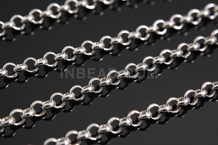 [W] K1113-Rhodium Plated-(3M)-2.5mm BL Chain-Wholesale Silver Chains, [PRODUCT_SEARCH_KEYWORD], JEWELFINGER-INBEAD, [CURRENT_CATE_NAME]